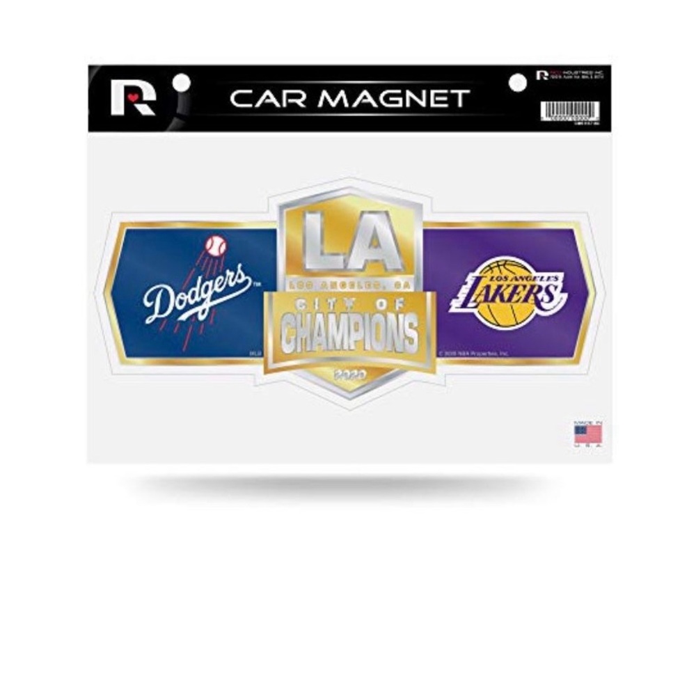 LA Dodgers and LA Lakers 2020 City of World Champions Magnets 10.5 x 5